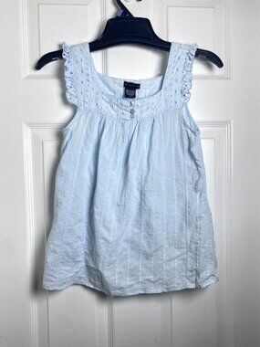 Nordstrom Kids Fang Light Blue Eyelet Blouse Size Large As Is Summer Spring Lg